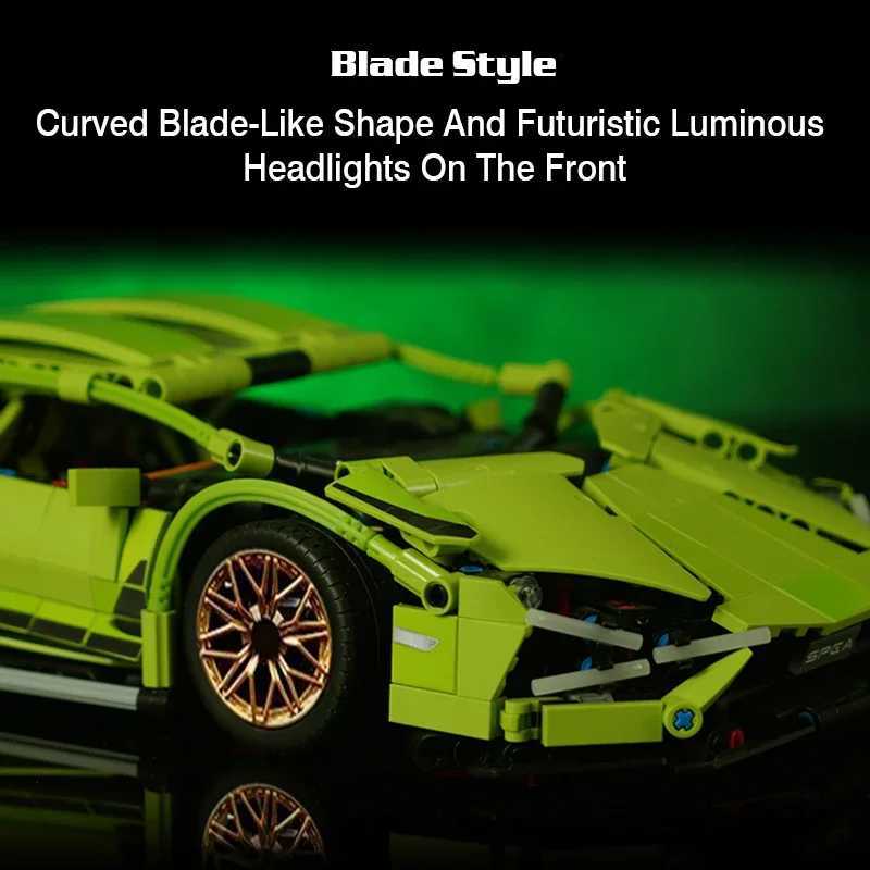 1280 Particle 4 Lamborghini Racing Block Component Brick Car Toy Boy Christmas Gift M241125