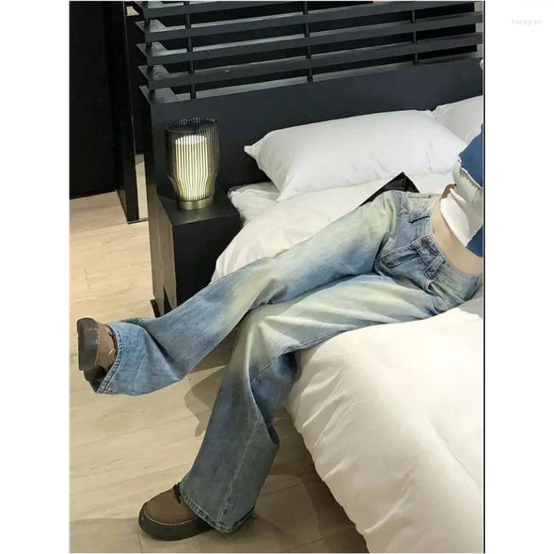 Womens Jeans Baggy Women High Waisted Vintage Strtwear Patchwork Denim Pants Wide Leg 2024 Spring Korean V618 Z260313