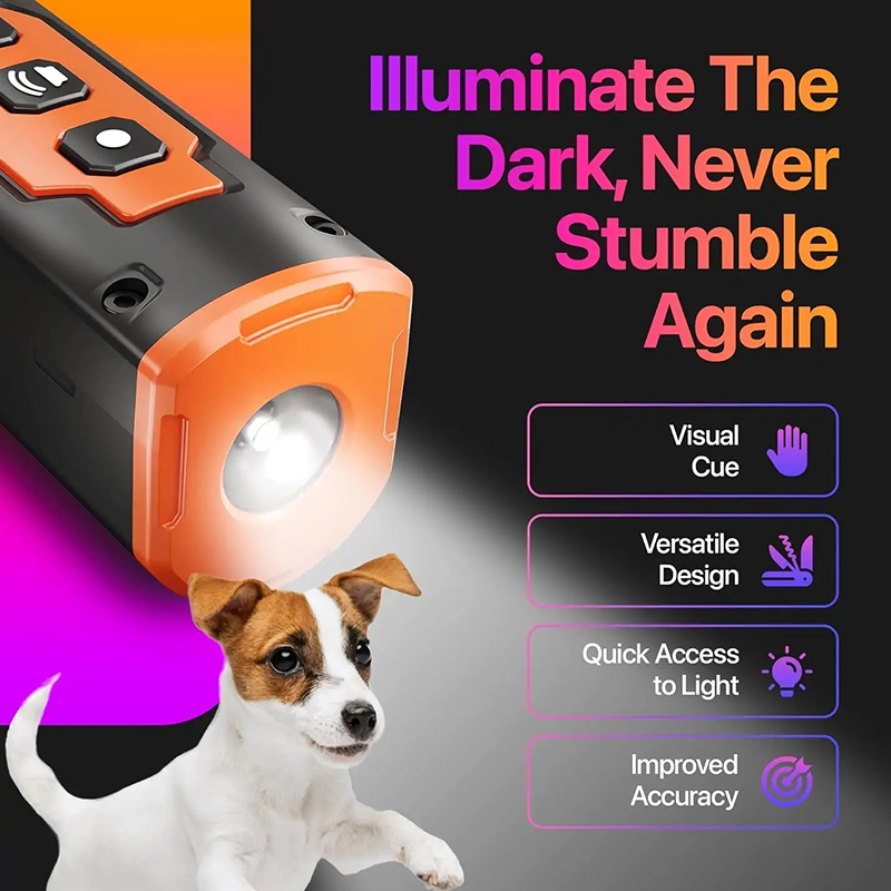 50 Feet Range Ultrasonic Anti-Barking Device for Dogs Dog Barking Control Repeller with Flashlight Bark Deterrents