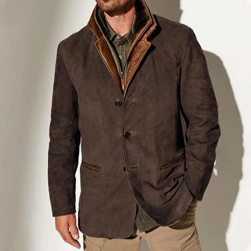 Vintage Michigan Jacket Solid Color Single Breasted Stand Up Collar Casual Fashion Loose Comfortable Work Outdoor 241112