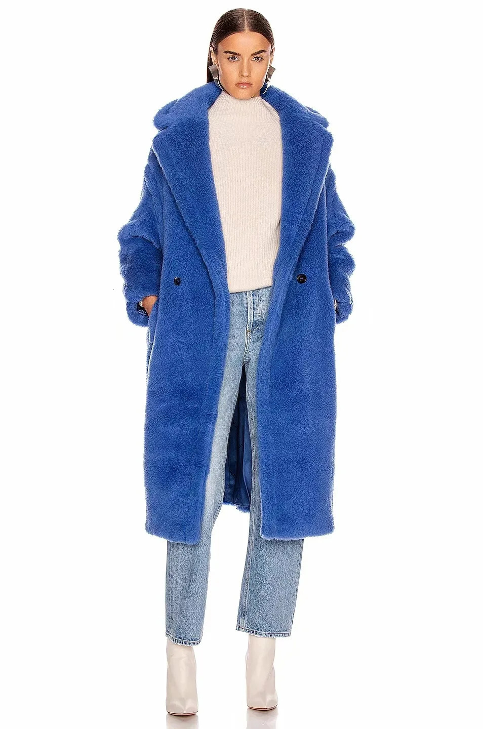 Plush Teddy Coat Womens Fur Teddy Jacket Womens Artificial Lambswool Fur Coat Womens Lambswool Fur Fluffy Long Coat 241118
