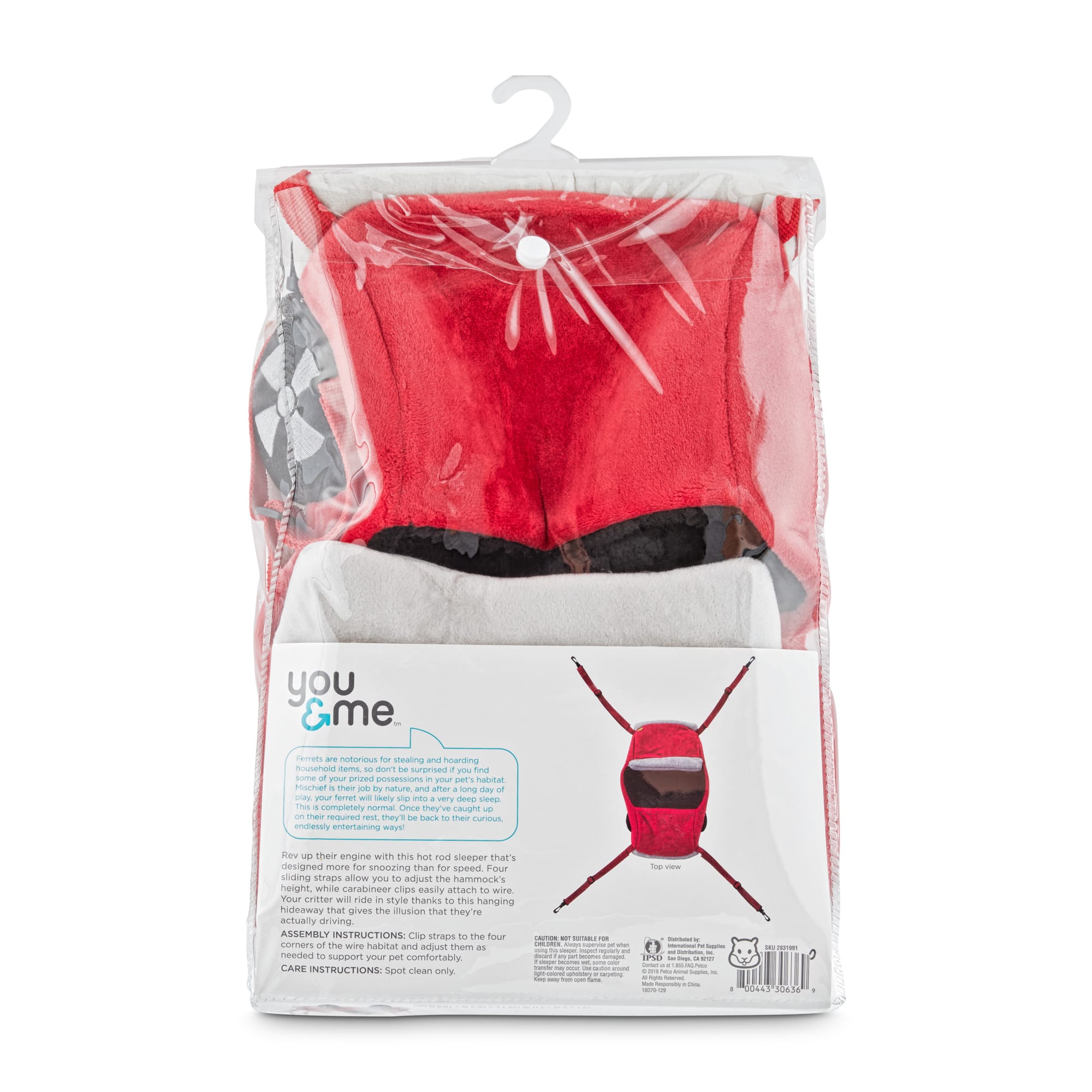 You & Me Racecar Small Animal Hanging Bed