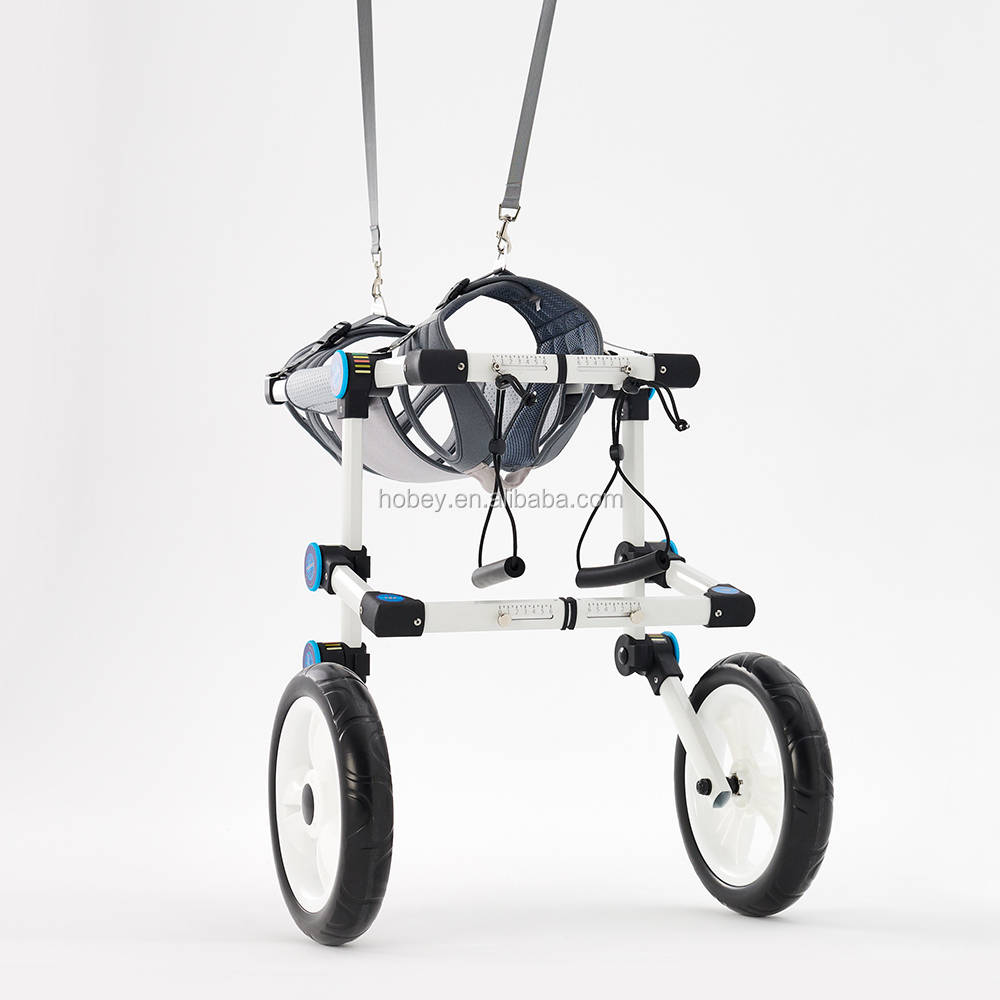 Customizable Logo Wholesale Fashion Aluminum Rehabilitation Training Adjustable Folding Dog Wheelchair With Hind Limb Paralysis