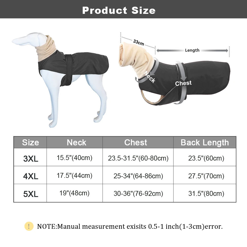 Winter Warm Pet Dog Clothes Waterproof Dog Jacket For Medium Large Dogs Thick Dogs Clothing Coat Greyhound Wolfhound Shepherd 241125