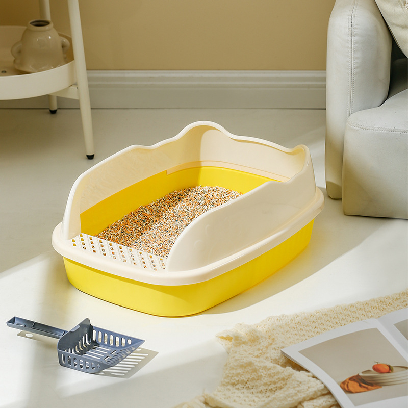 MMG Semi-Enclosed Litter Box Detachable Splash-Proof Non-Stick Cat Litter Pet Toilet Litter Box