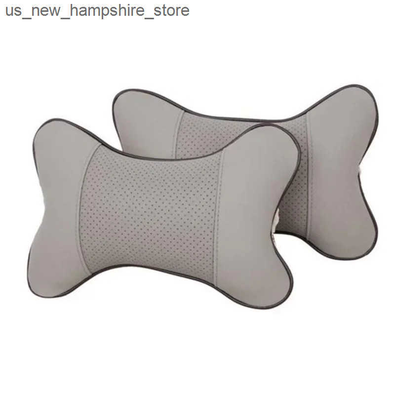 Seat Cushions Car Neck Pillows Both Side Pu Leather 1pcs Pack Headrest For Head Pain Relief Filled Fiber Universal Car Pillow J241125