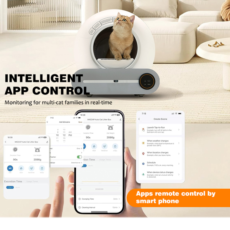 Automatic Cat Litter Box Smart App Control Self Cleaning Litter Boxes Cat Sandbox Electronic Pet Toilet Cat Supplies
