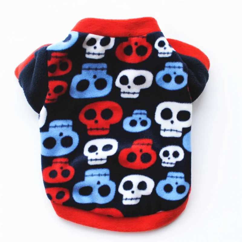 Warm Fleece Pet Dog Clothes Cute Skull Printed Pet Coat Puppy Dogs Shirt Jacket French Bulldog Pullover Camouflage Dog ClothingXJ241125