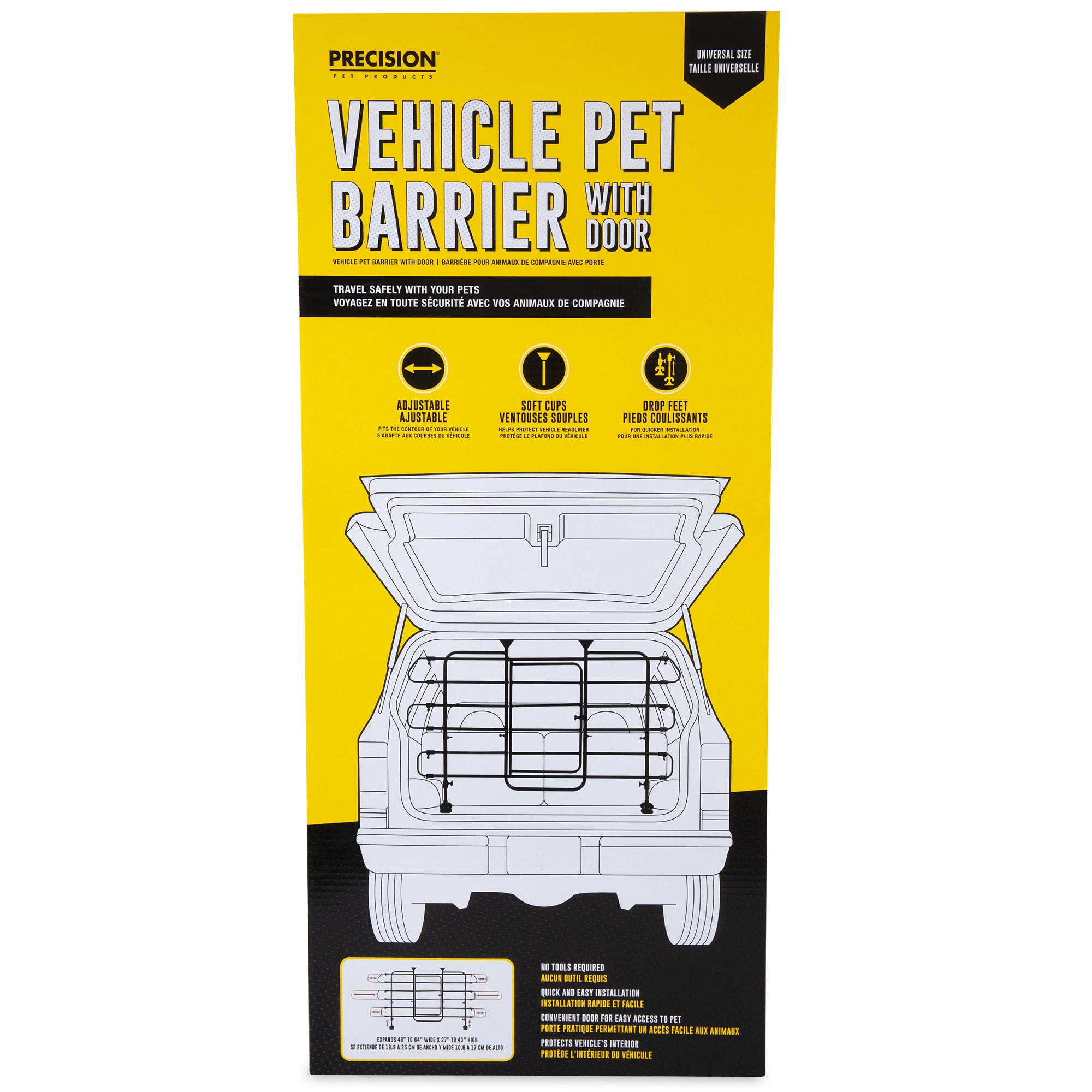 Precision Pet Vehicle Pet Barrier with Door, 69" W X 47" H