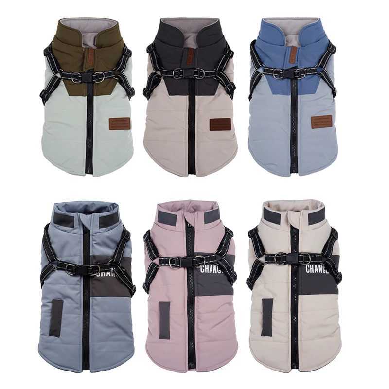Pet Dog Jacket With Harness Winter Dog Clothes For Small Large Dogs Warm Waterproof Pet Coat Chihuahua Clothing Puppy CostumesXJ241125