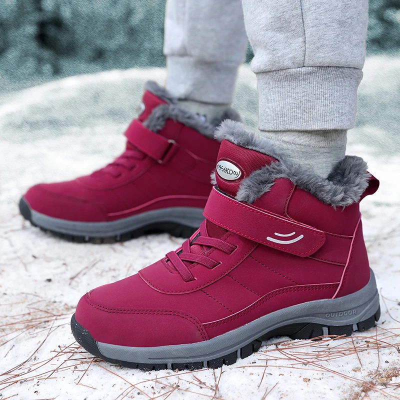 Snow Boots for Men Casual Winter Shoes Platform Non-slip Warm Fur Ankle Boots Plush Combat Outdoor Hiking Motorcycle Boots 241125