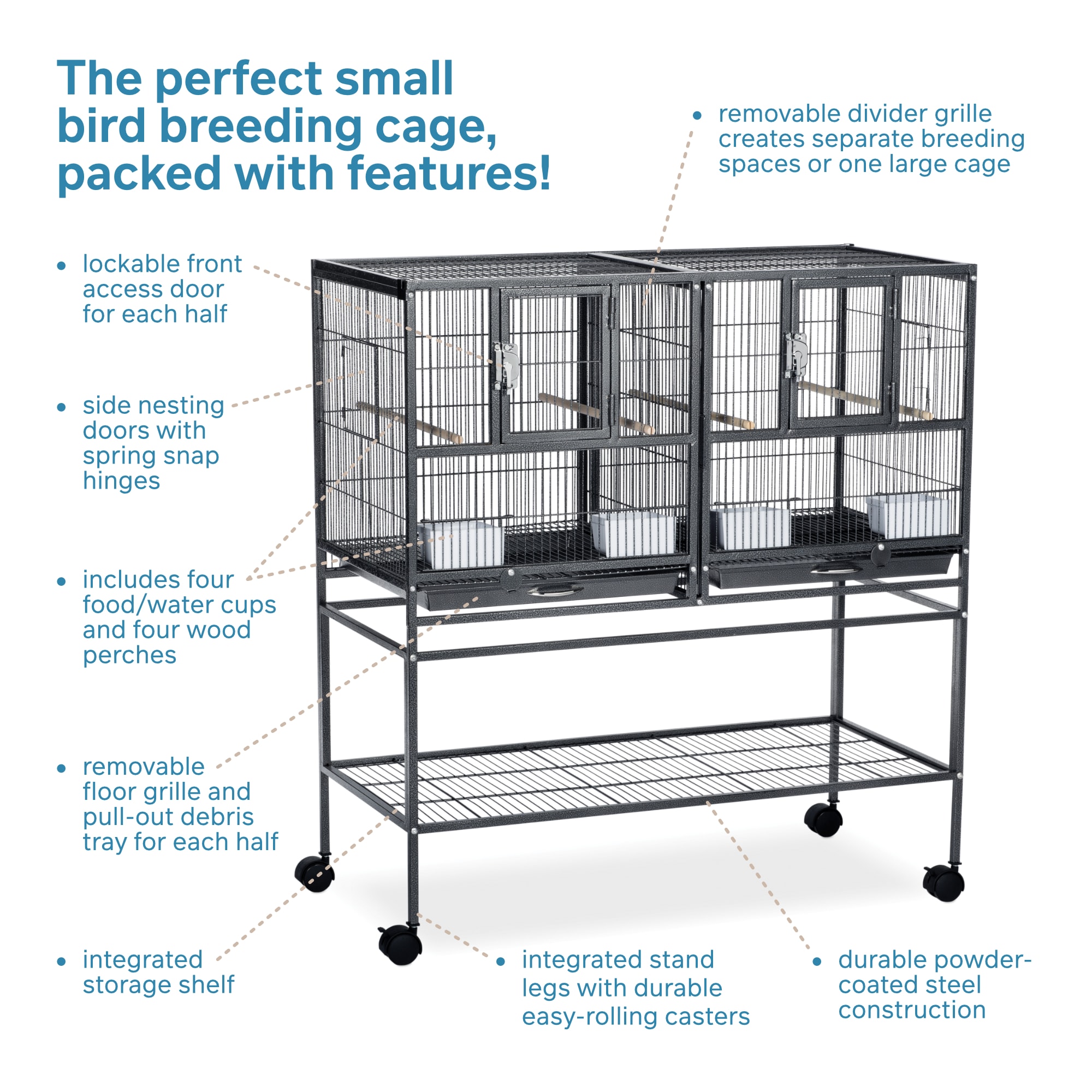 Prevue Pet Products Hampton Deluxe Divided Breeder Cage System with Stand
