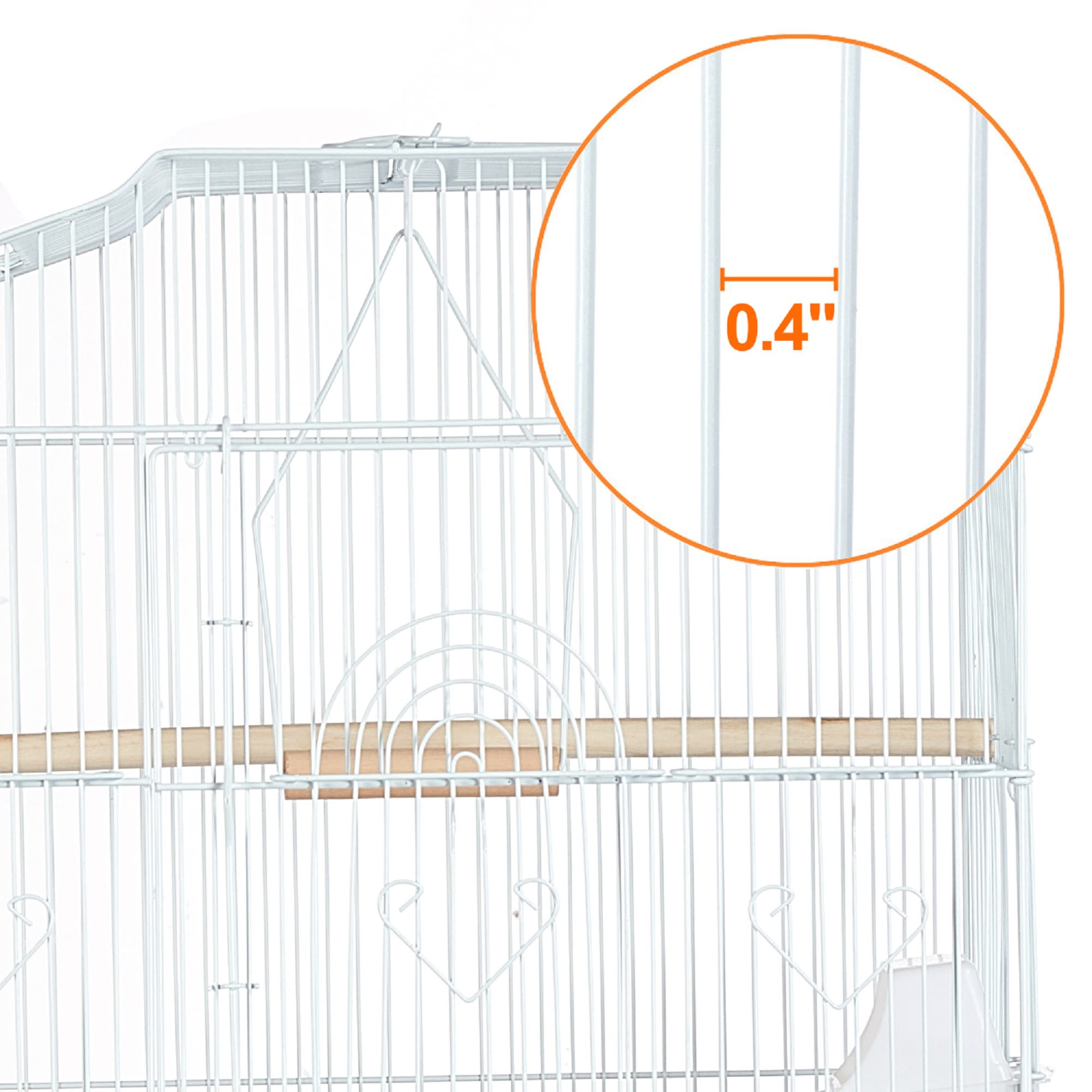 Topeakmart White Open Top Metal Bird Cage with Rolling Stand, 64" H