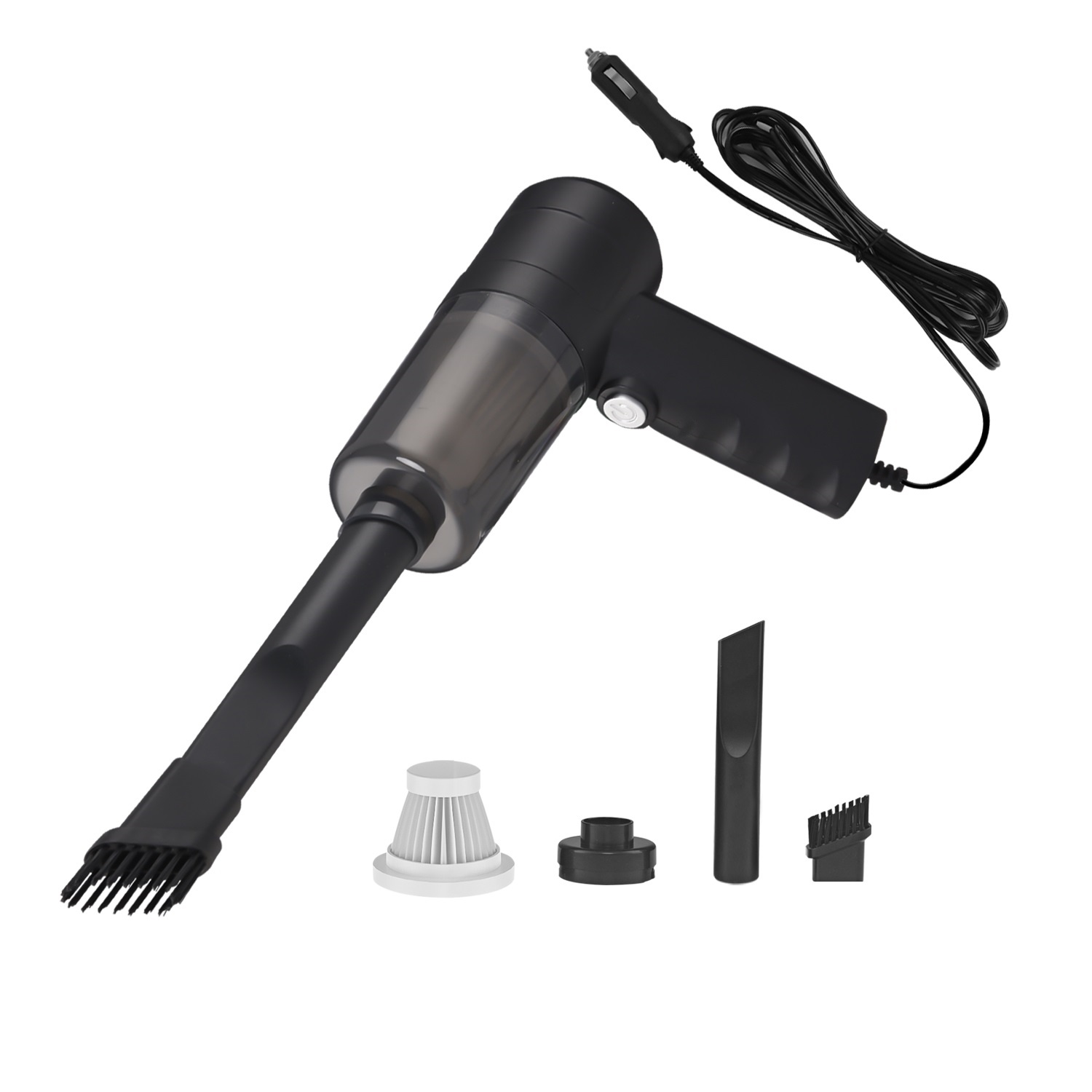 Compact Car Detailing Solution: Long-Lasting Handheld Vacuum with Pre-Installed Strainer for Vehicular Use