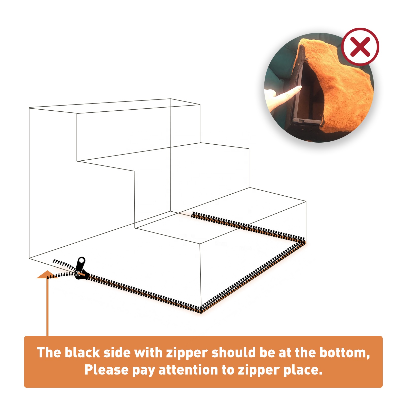 Hot-selling Pet Stairs Assemblable 3 Steps Dog Ladder Stairs for Beds, Small Dog Ramps with Removable Plush Cover for Doggie,