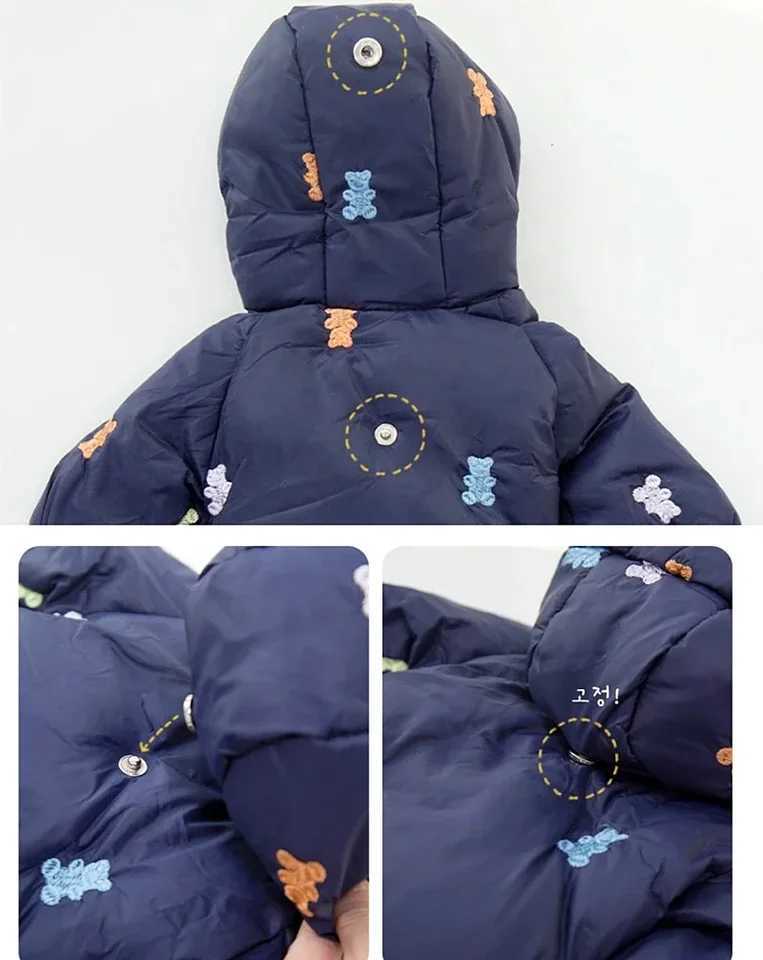Full Printed Bear Dog Clothes Pet Four Legged Cotton Coat Teddy Warm Winter Outfit Schnauzer Down Jacket Puppy Sweet JacketXJ241125