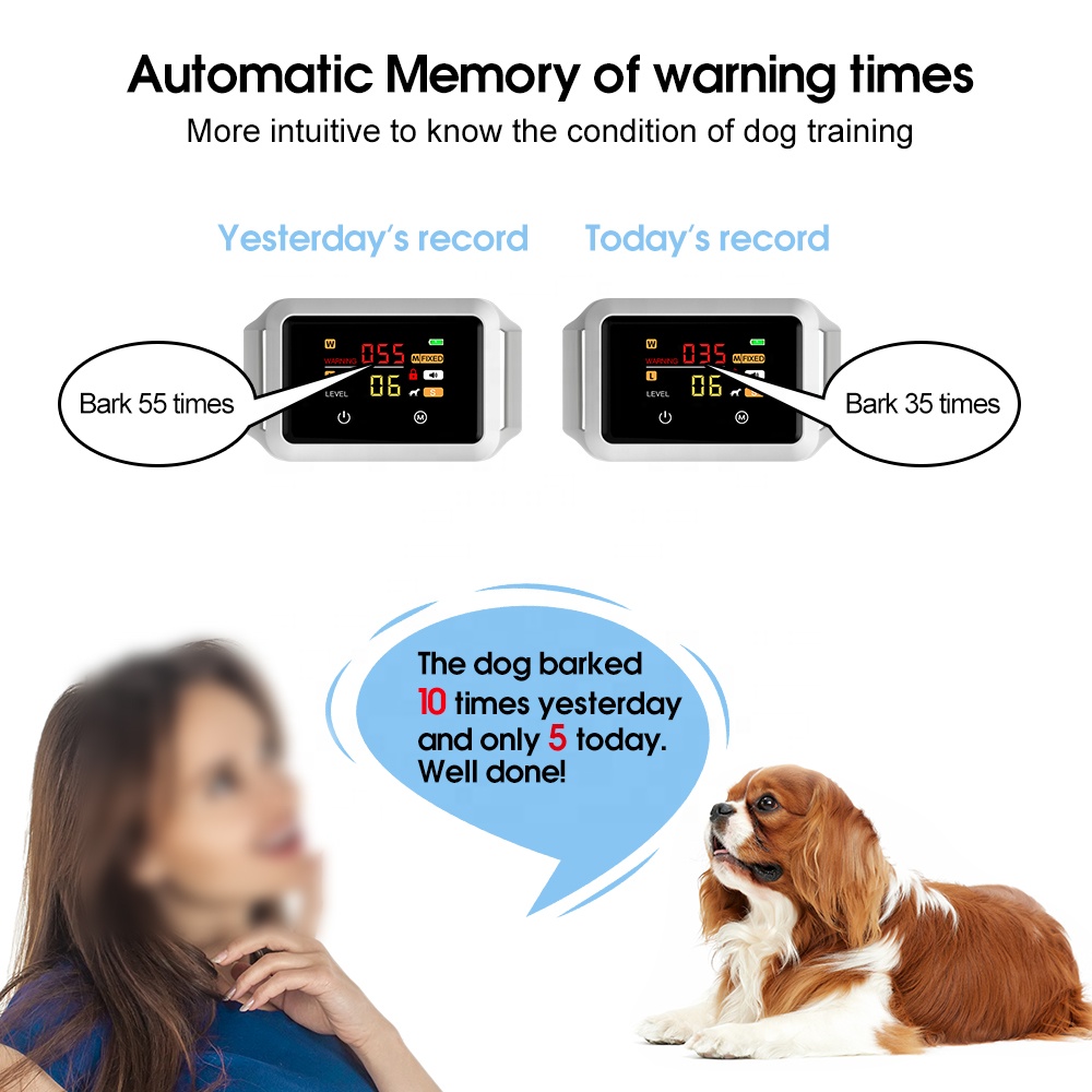 2022 Electronic No Barking Dog Static Shock Collar Rechargeable Dog Sound Shock Anti Bark Collar