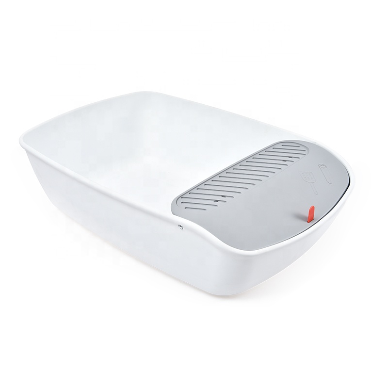 Removable Cleaning Handle Storage Space Large Litter Pan Cat Toilet Litter Box