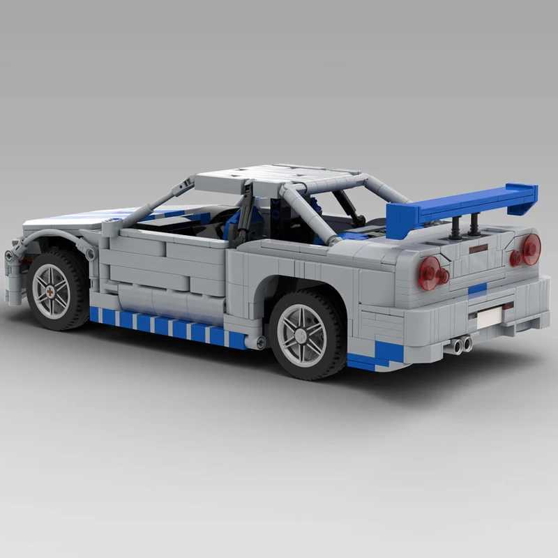 New Skyline R34 (5) 2 Fast 2 Furious ercar Racing Car Vehicle Sport Model Buying Block Bricks Toys for Kid Birthday Gifts M241125