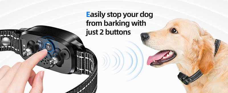 Smart Automatic Control Anti-bark Dog Bark E Collar USB Rechargeable Waterproof Led Stop Barking Dog Training Shock Collar