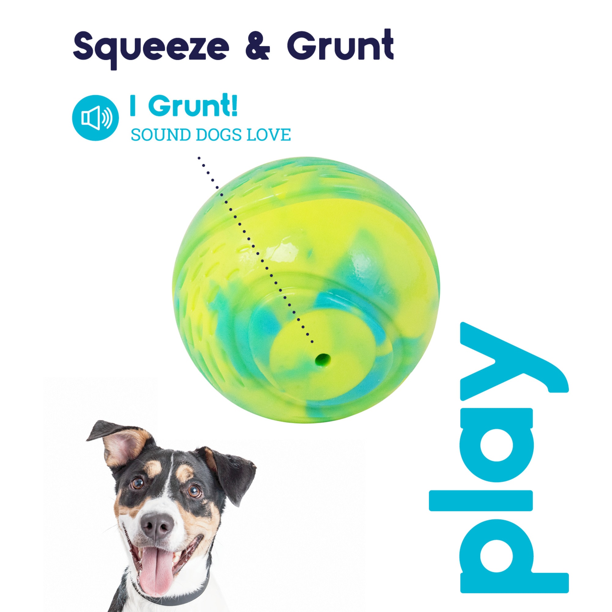 Petstages Multi Grunt N' Punt Tennis Ball Fetch Dog Toy, X-Small