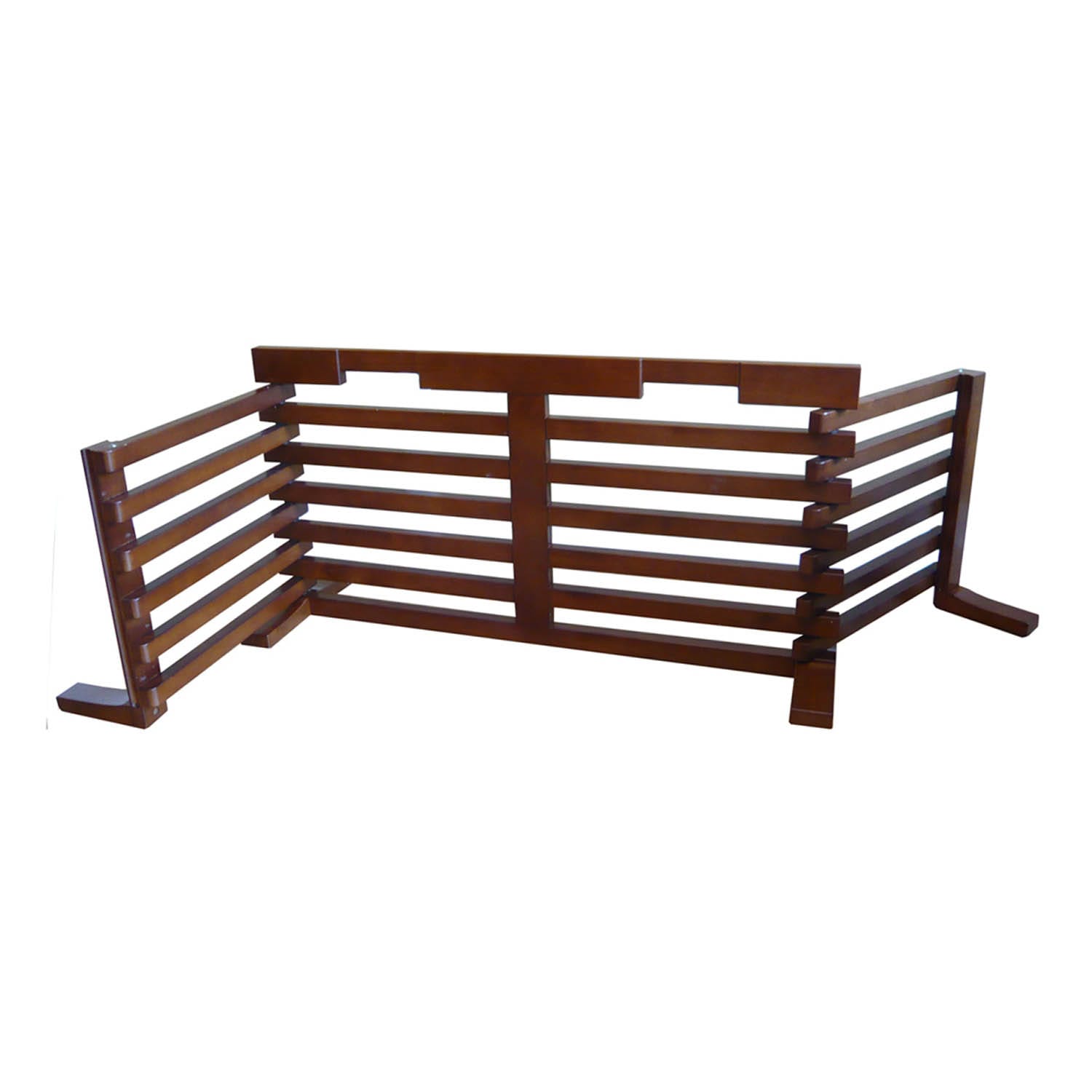 Zoovilla Gate-N-Crate Folding Pet Gate with Walnut Finish