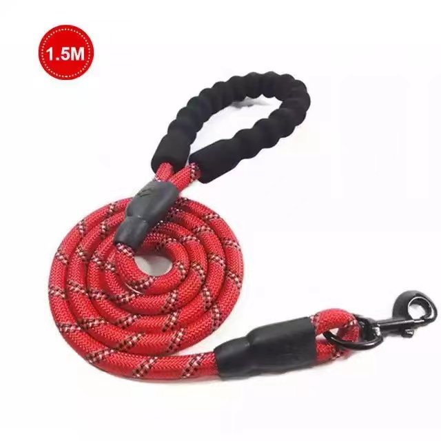 Large Running Reflective Strong Dog Leash with Comfortable Padded Handle Nylon Rope Pet Dog Leash