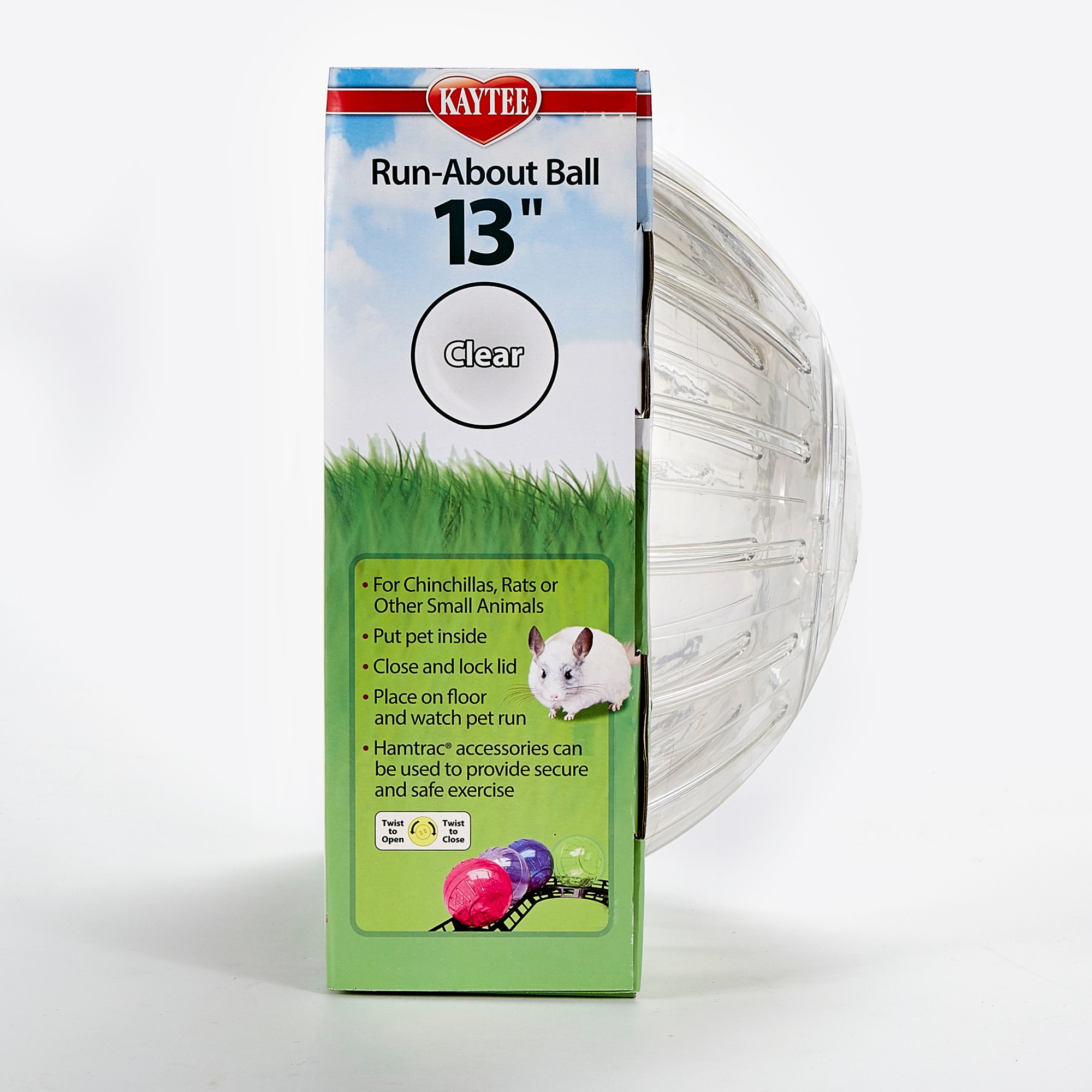 Kaytee Clear Mega Run-About Exercise Ball for Small Animals, 13"