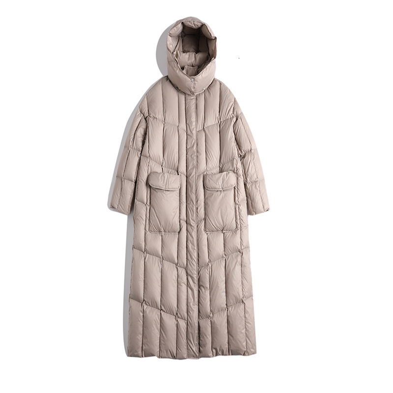 90 white duck designer winter new loose fashionable warm and thick cold resistant down women, extended jacket for women