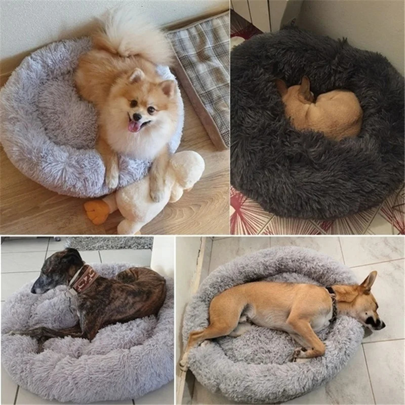 Donut Mand Dog Accessories for Large Dogs Cats House Plush Pet Bed for Dog XXL Round Mat For Small Medium Animal Calming 100CM 241125
