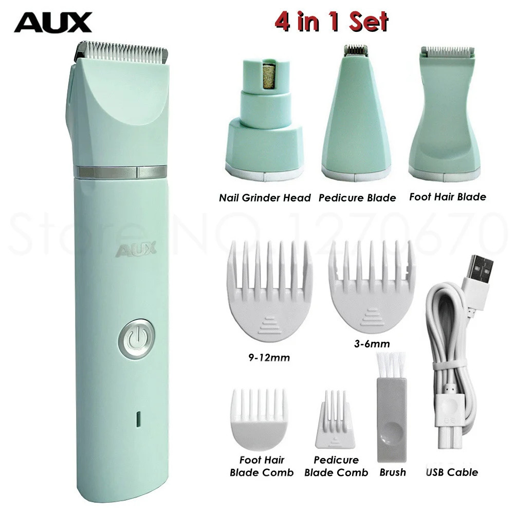 Professional Silent Cat Dog Hair Trimmer Paws Nail Grinder Animal Foot Hair Cutter Remover USB Rechargeable Pet Grooming Clipper 241125