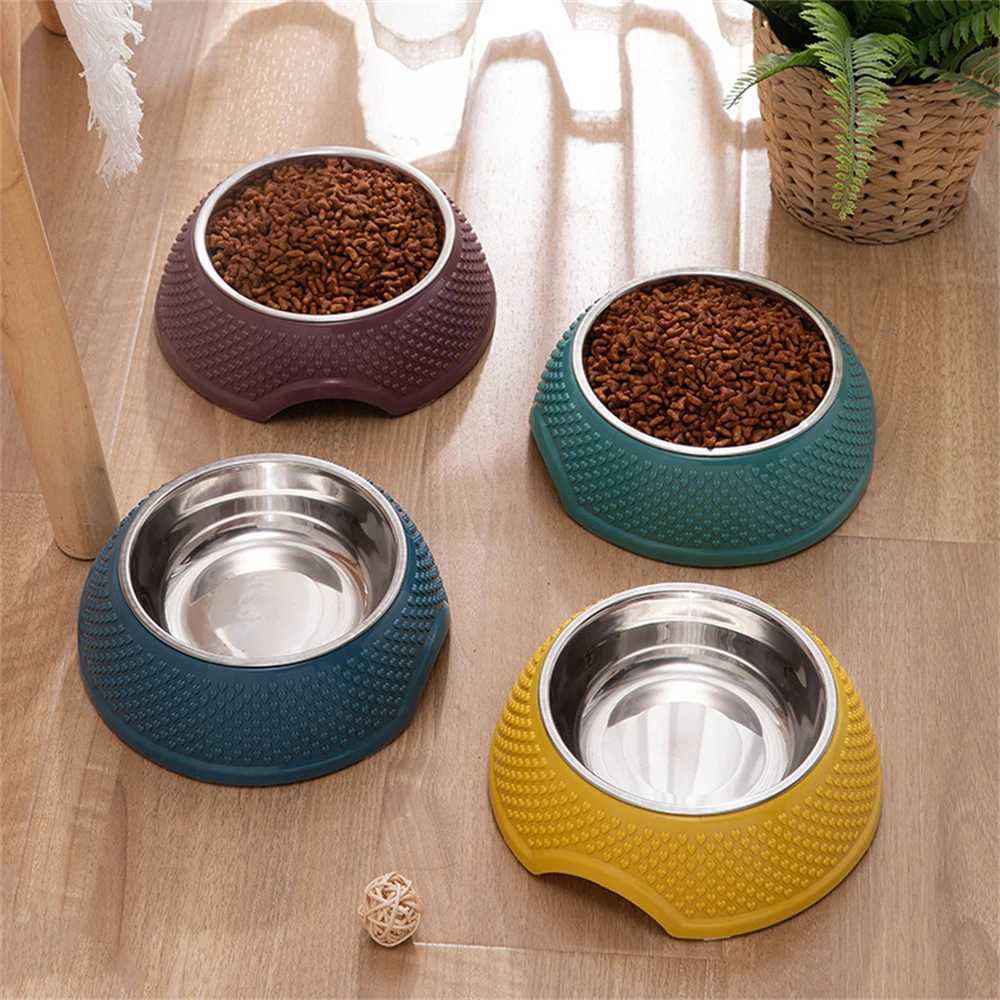 Stainless Steel Pet Feeding Bowl Non-slip Durable Pet Tableware Washable Dog Food Water Dish Cat Bowls With Heart-Shaped PatternXJ241125