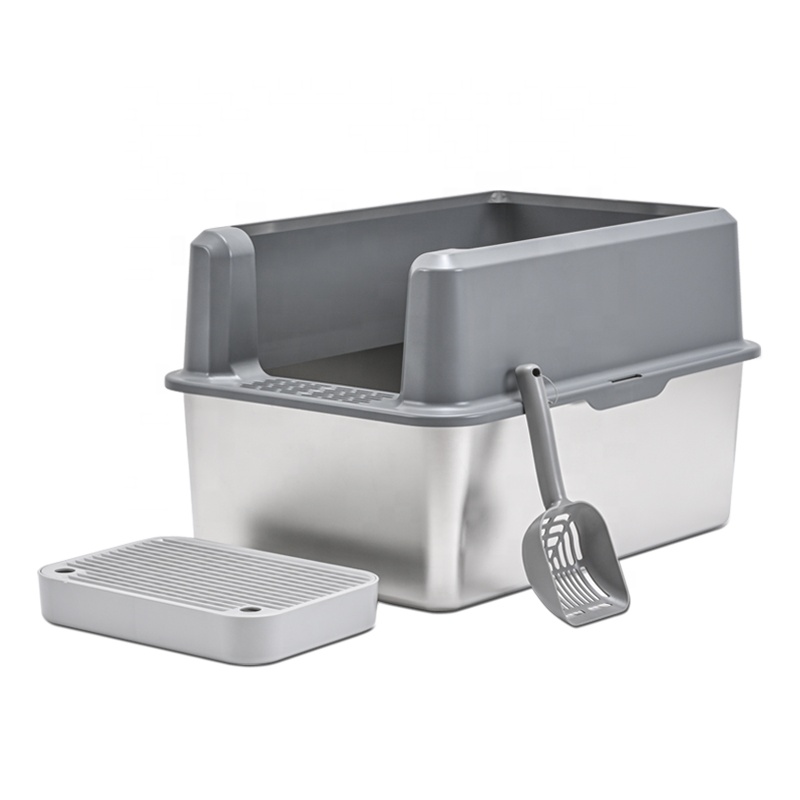 Super Large Heavy-Duty Stainless Steel Cat Litter Bin Stable and Robust for International Market Demand for Cat Sand Storage