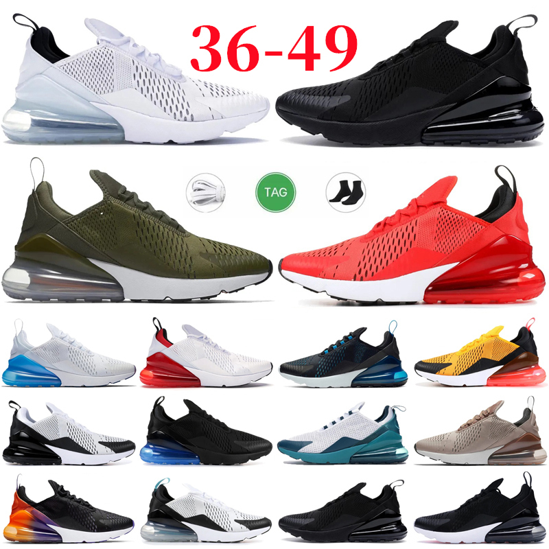 Designer Shoes 270s 270 Running Shoes For Men Women Sneakers 90s Triple Black White Grey Gym Red Bubble Shock Absorption Walking Jogging Trainers Big Size 36-49