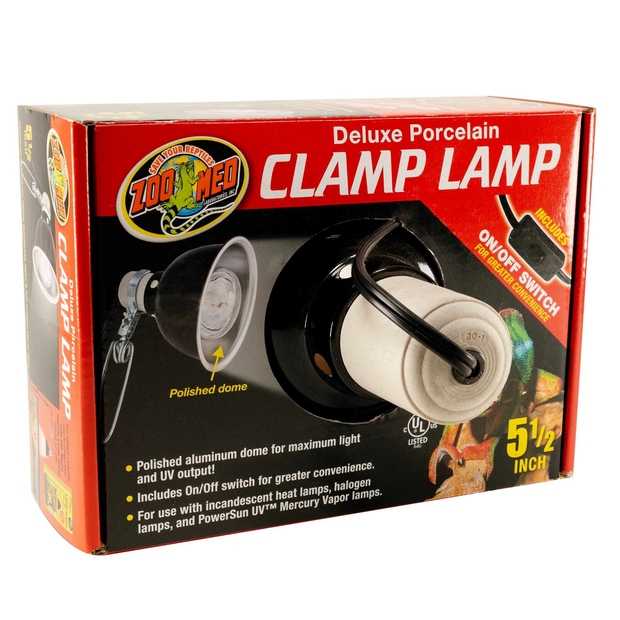 Zoo Med Deluxe Porcelain Clamp Lamp, 5.5"