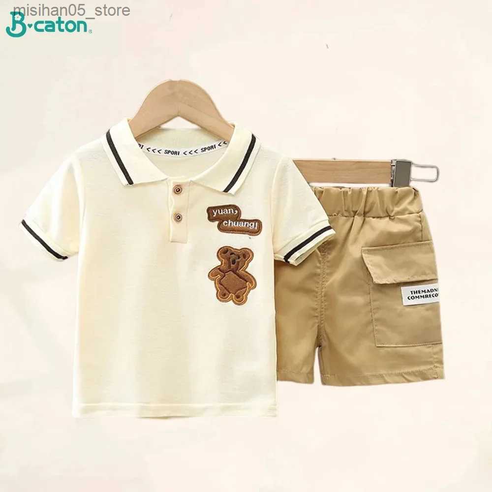 Clothing Sets 2PCS childrens clothing mother set boy T-shirt summer cotton short sleeved fashion Q240425
