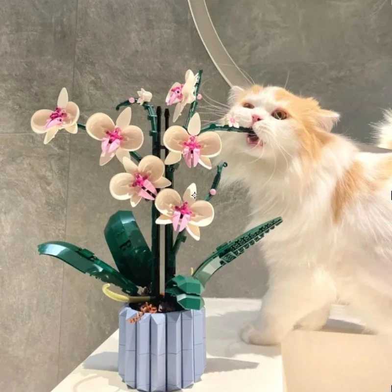 MOC Orchid Bouquet Block wer Potted Building Blocks Fit 10311 Rantic Kit Assembly Building Toy Girl Gift First Love M241125