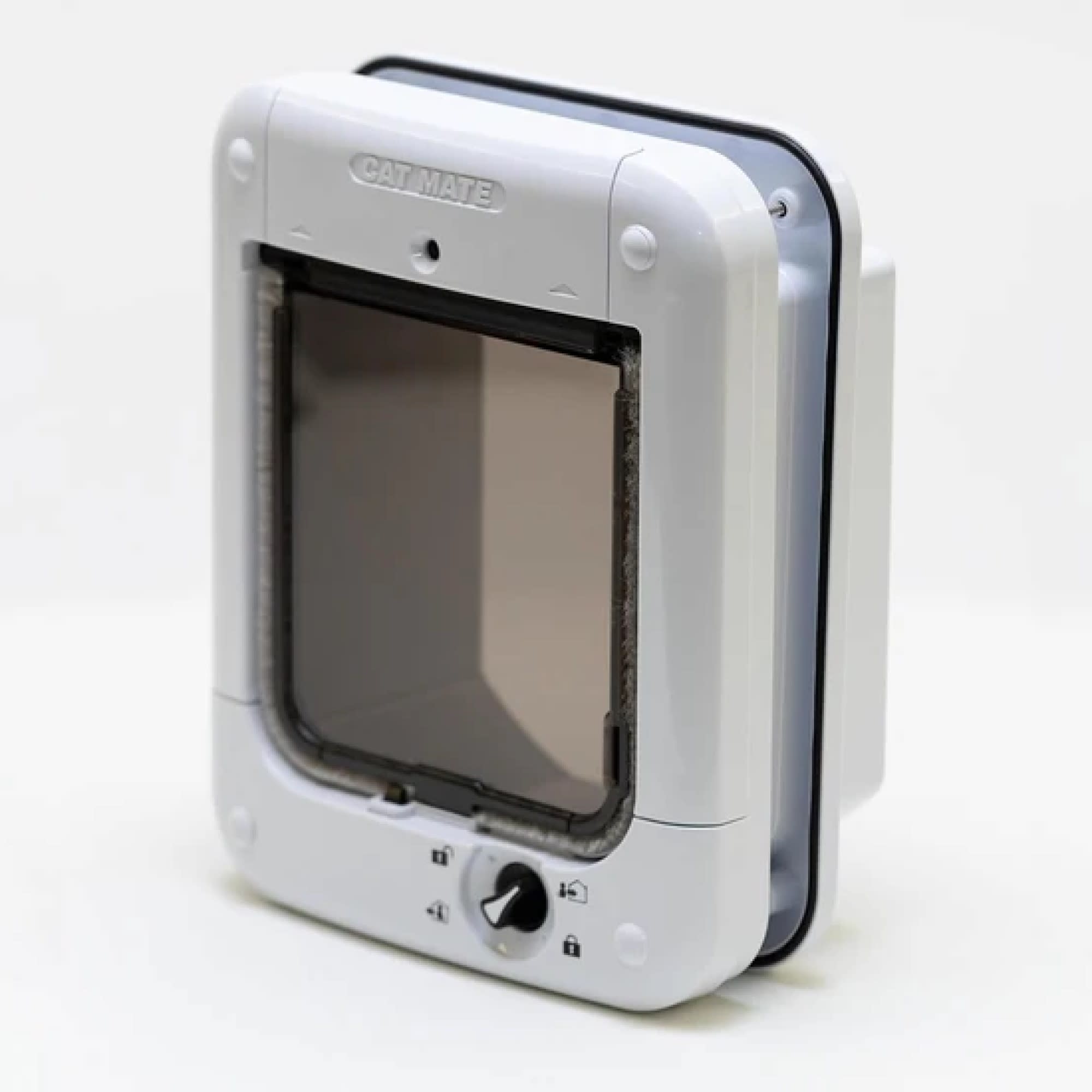 Cat Mate White 4-Way Locking Microchip Cat Flap, 4.5" L X 7.75" W X 9.688" H