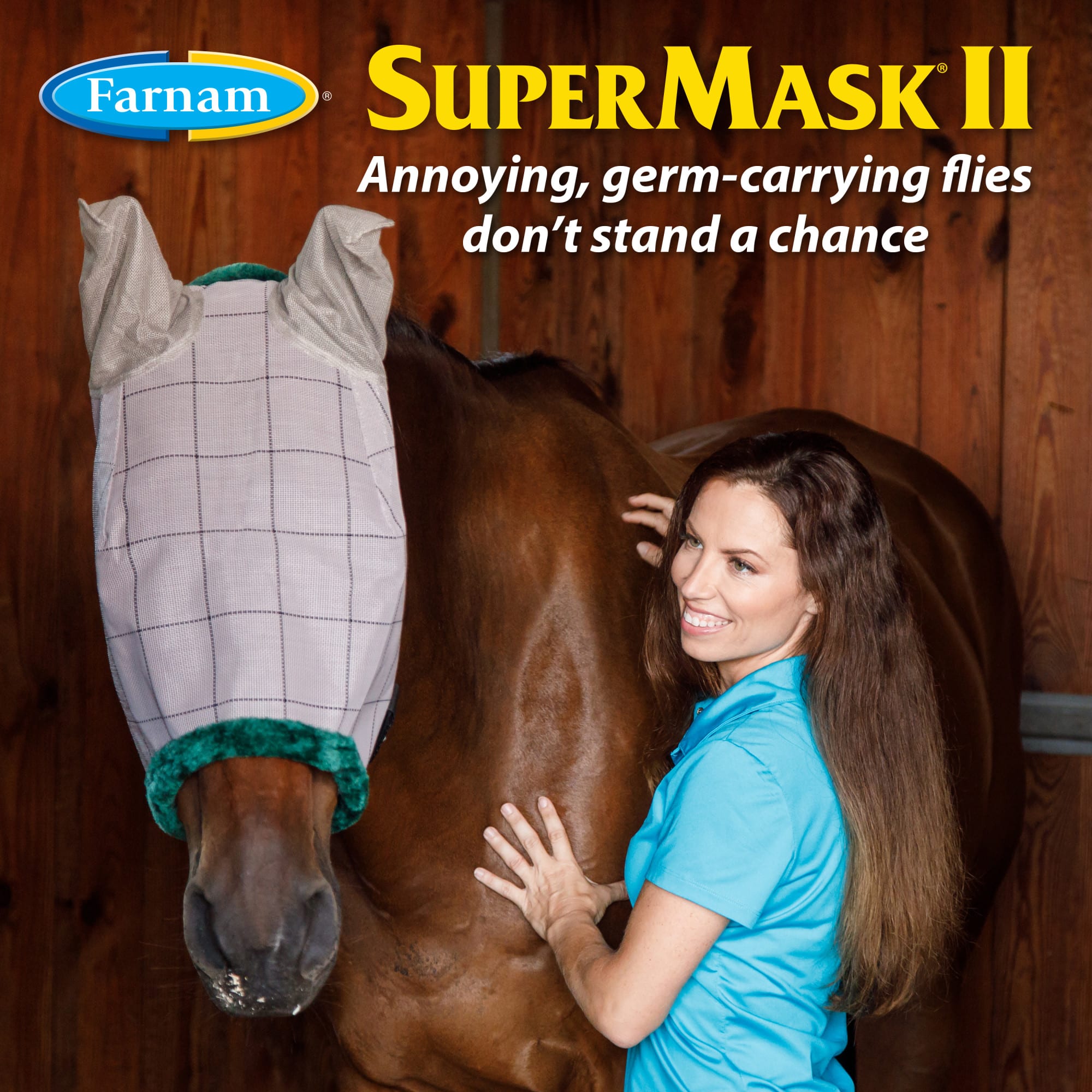 Farnam SuperMask II Classic Horse Fly Mask, with Ears, Small
