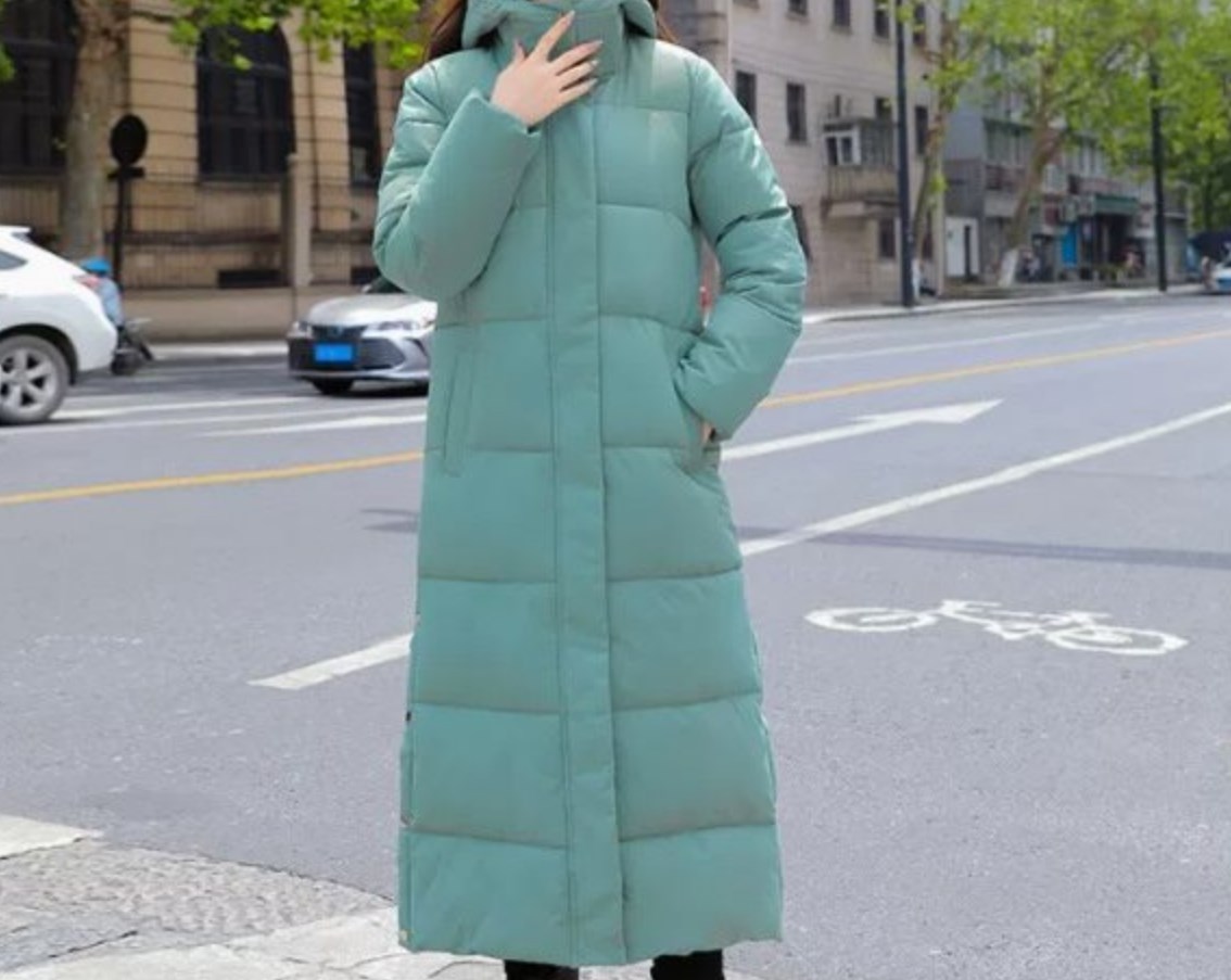 Women's Down Long Winter Jacket Parka Maxi X-Long Women Coat Casual Loose Overcoat Female Clothing Outerwear Cotton Hood Fluff