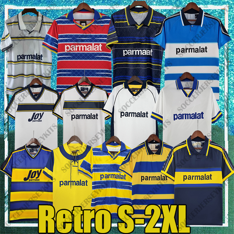 1998 1999 2000 Parma Calcio retro Soccer Jerseys CRESPO CANNAVARO BAGGIO ASPRILLA Football Shirts Short Sleeve maglia Parma retro jersey