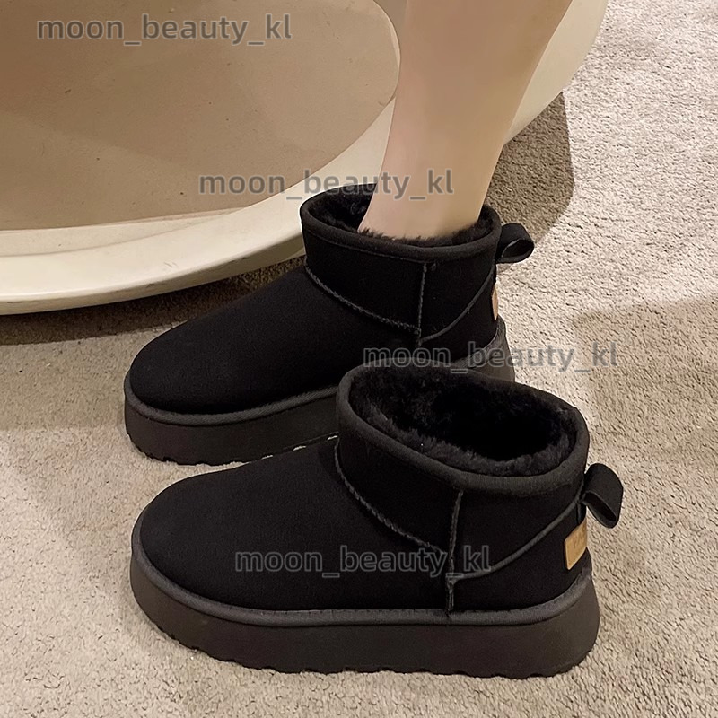 designer boot Velvet snow boots for women, thick soled 2024 winter new fur integrated fashion short boots, thick anti slip cotton shoes cb6