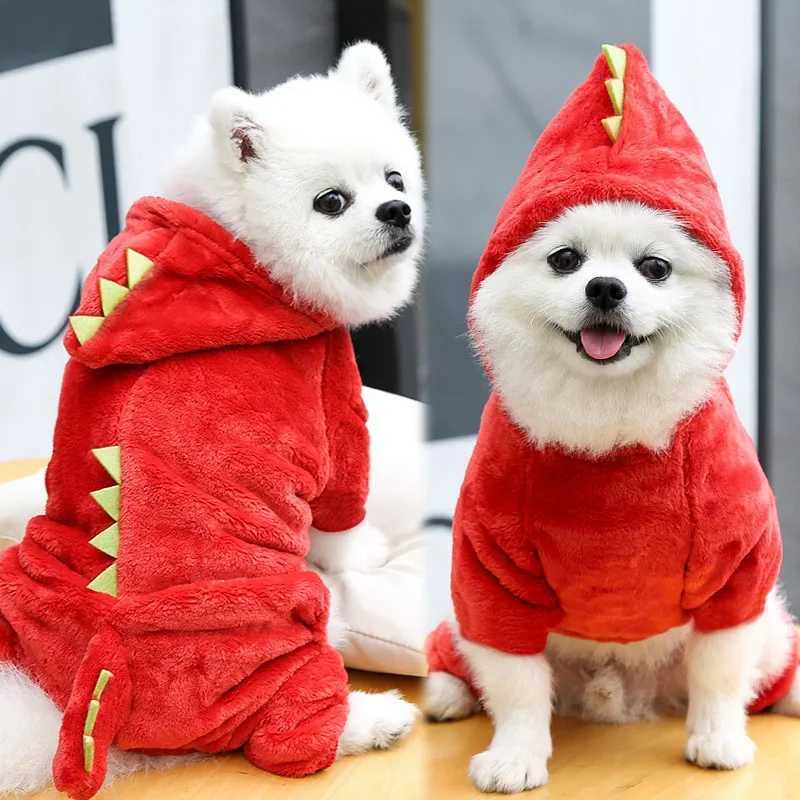 Fleece Dog Clothes Cosplay Pet Hoodies Winter Warm Dog Coat Jacket For Small Dogs Jumpsuits Chihuahua Yorkie Clothes Pet ApparelXJ241125
