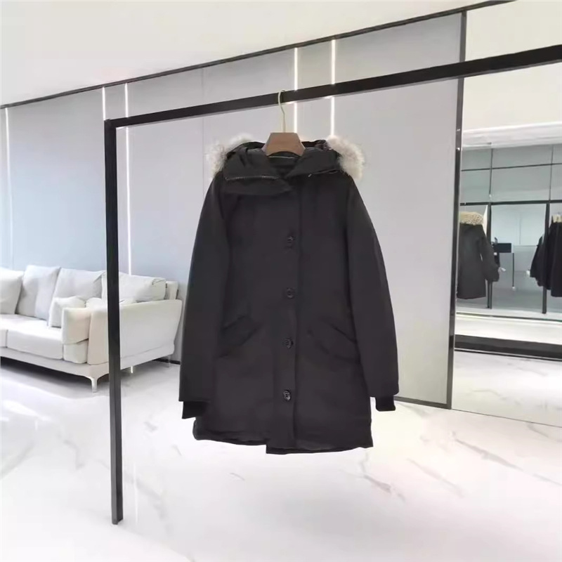 Winter Womens Canadian Parka Down Warm Jacket Windproof High-Quality Real Coyote Fur 241011 B5