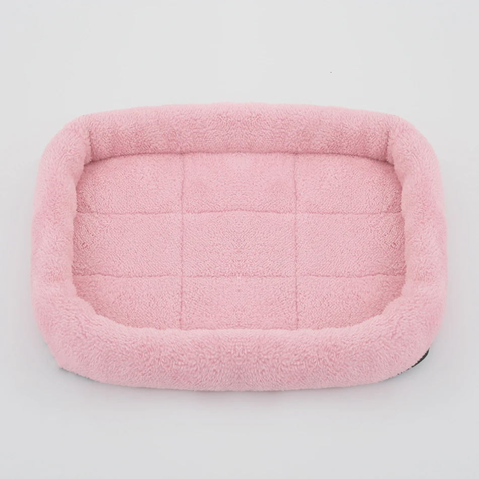 Soft Plush Square Dog Bed Mat Beds for Dogs Cat Small Medium Large Pet Sleep Calming Pad Cat Dog Bed Cushion Pet Supplies 241125