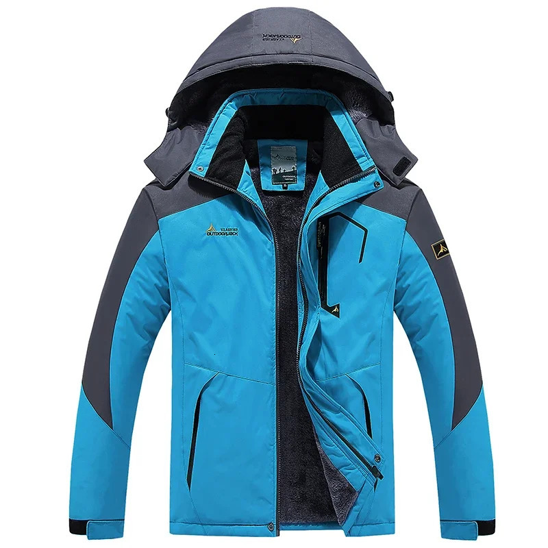 Outdoor plus cashmere Jacket threedimensional lock temperaturecold warm waterproof wind fabric ventilation coat 241112