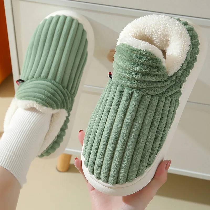 Gacimy Women Winter Fur Slippers Soft Warm Fuzzy Cozy Slides Couple Indoor Comfotable Bedroom Cotton Slippers Platform Shoes 241125