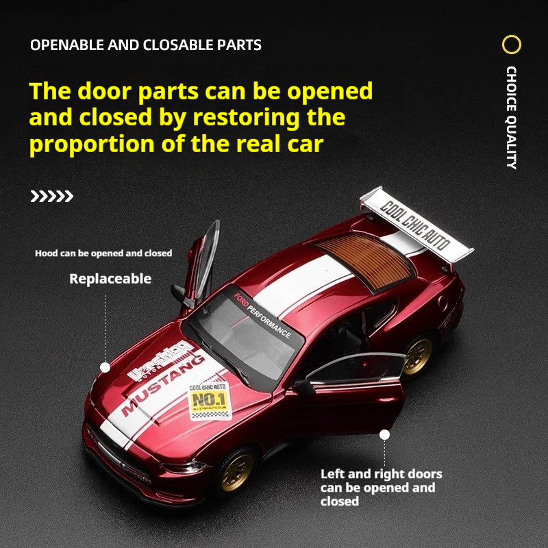 CCA 1:42 alloy classic Ford Mustang GT Race Sports Car Modification DIY Car Model Metal Model Children's toy gifts