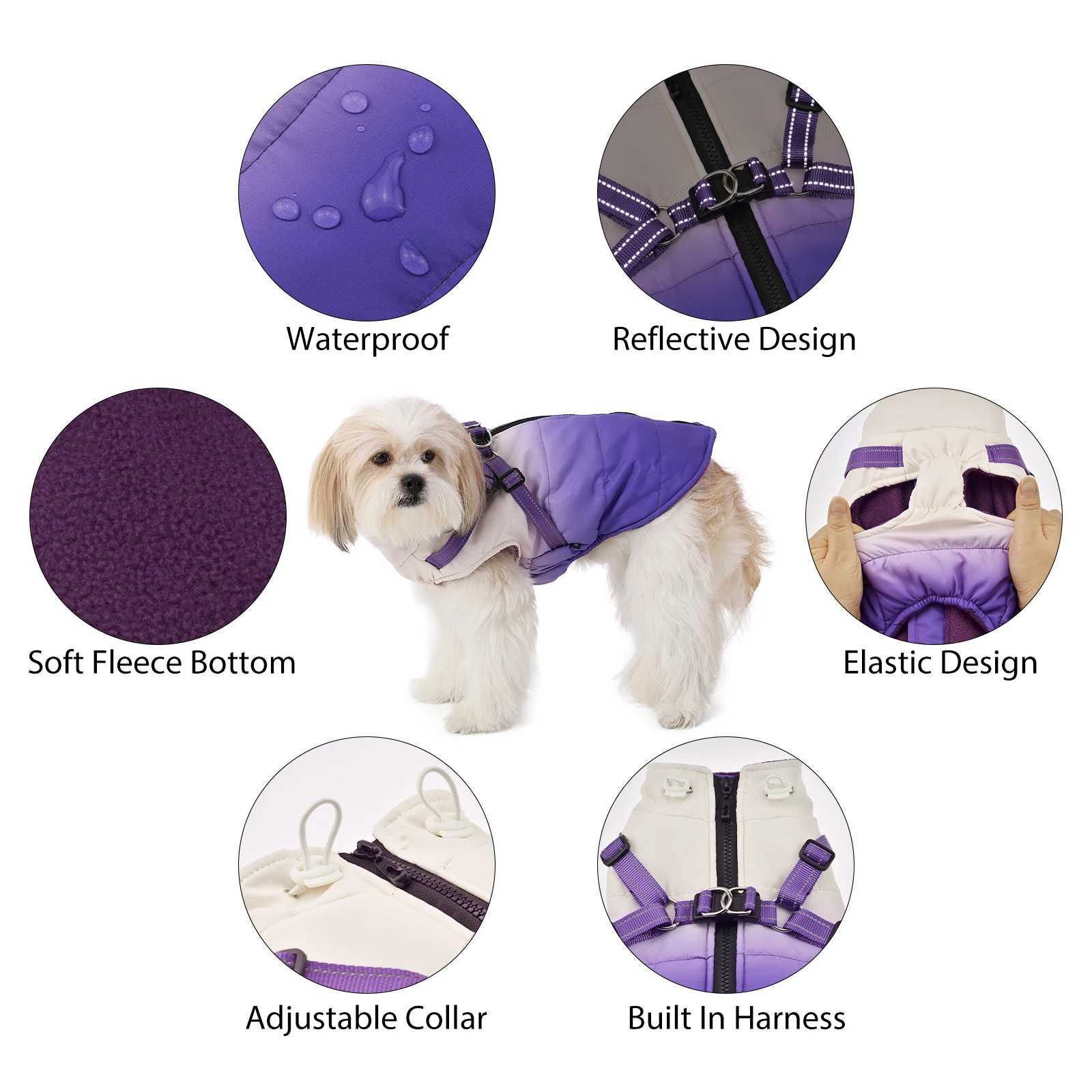 Warm Chihuahua Dog Cat Clothes Winter Small Dogs Puppy Coat Thick Cotton Pet Jacket With Zipper Outfits Clothes With HarnessXJ241125