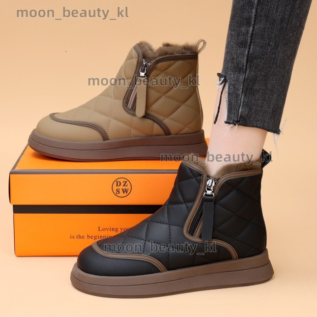 designer boot Soft soled thick fashion snow boots for women 2024 new winter season with plush and thick warm leather cotton shoes, Northeast anti slip